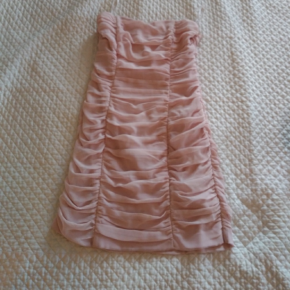 H&M Womens Ruffle Mini Strapless Dress